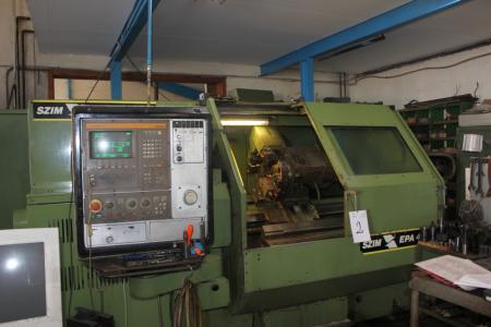 CNC styret drejebænk Szim EPA 400 med Sinumerik 810 styring med roterende værktøjer, drejelængde 1000 mm C-akse årgang 1989 