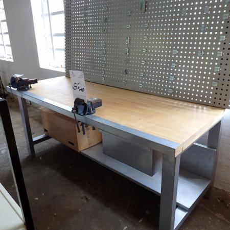 File bench with two vices, tool board 2 m