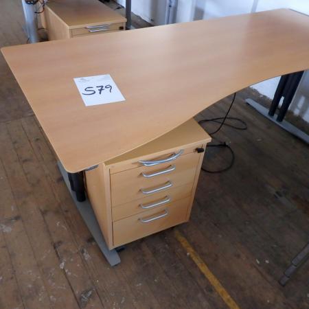 El sit / stand desk tested OK + drawers