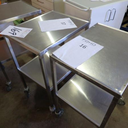 2 pcs. Stainless steel trolleys new