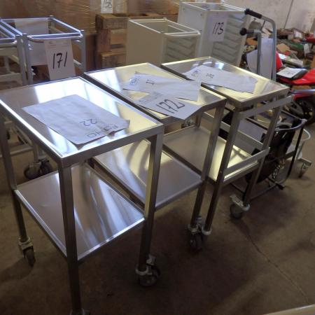 3 pieces. stainless trolleys new
