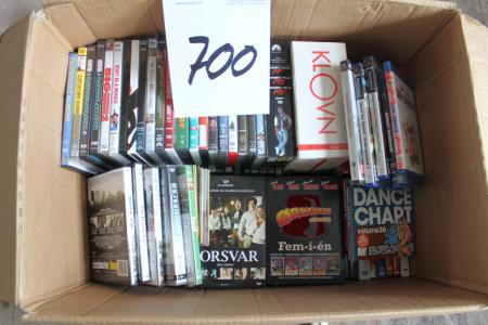Kasse med ca 140 DVD film (brugte)