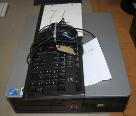 Pc sæt. HP Compaq DC7900 med skærm, tastatur og mus. Maskinen er nyformateret og afprøvet. Intel Duo Core E8400 CPU 3,0 GHZ 2 GB Ram 130 GB HD Indlæst med windows Vista.