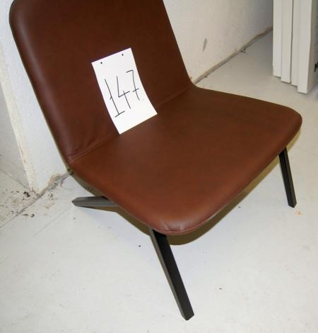 1 stk. Storm stol mellembru glat læder