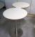 2 pcs. La Palma cafe tables. Adjustable in height. Ø: 60 cm. White with steel stand.
