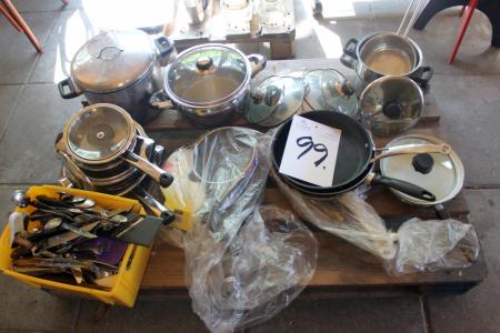 Various pots and pans, etc.