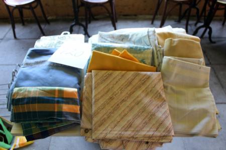 Shower curtains + various tablecloths