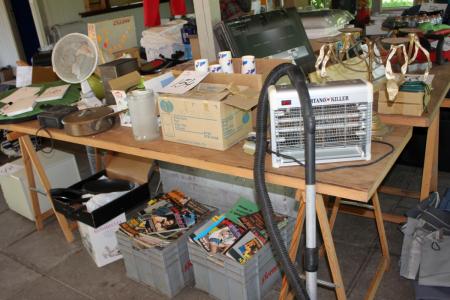 Everything on and undef table pots + pans + insecticide + vacuum cleaner + blowing + parts for awning, etc.
