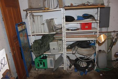 2 subjects steel bookcase containing various electrical equipment, etc.