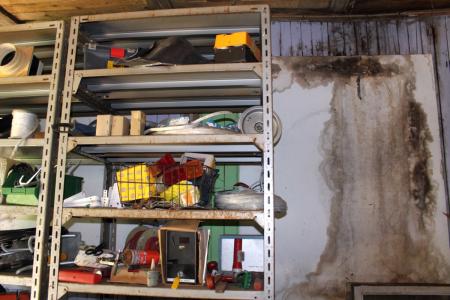 Steel Shelving containing various lenses + consumables + tool m.v