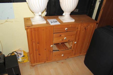 Sideboard + 2 lamps + suitcase