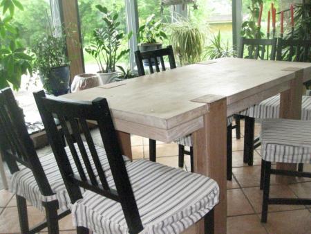 board MASIV oak, untreated or whitewashed and 6 chairs