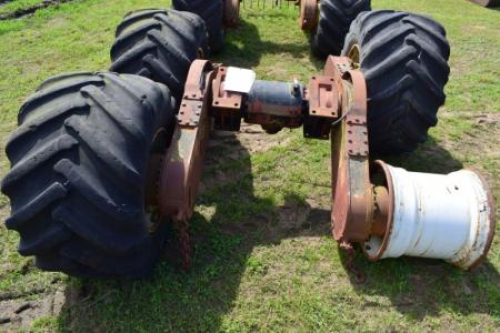 Wheel shaft m. 3 forestry tires and rims 1