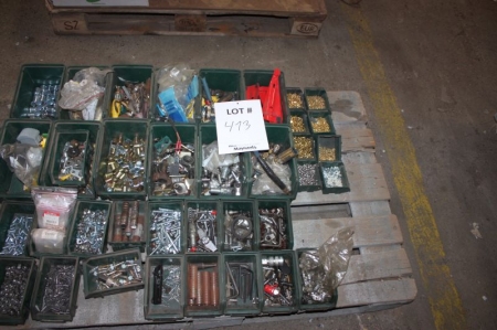 Various nuts and bolts and more on pallet