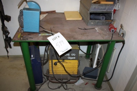 Welding surface + bench grinder + electrode welder: Esab LHE 170 Gigant
