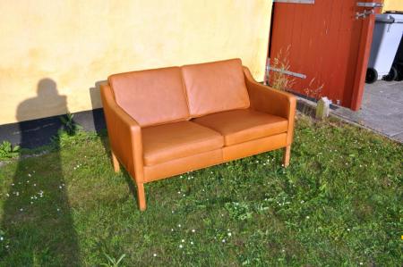 2-Sitzer-Sofa, Polster Børge Mogensen in Naturleder