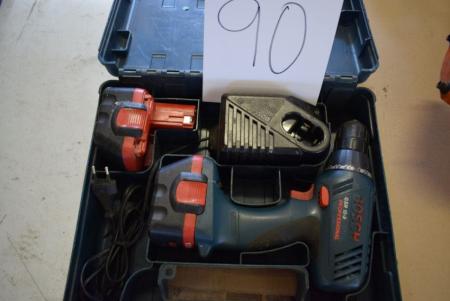 Drill, mrk. Bosch GSR 12-2 m. Charger and spare battery.