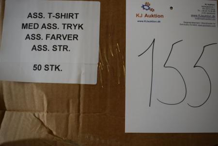 Firmatøj MED tryk ubrugt: 50 stk. ass. T-shirt, ass. farver, ass. str., ass. Tryk