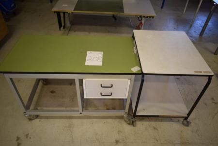 2 pcs. tables. 120x60x74cm. / 75x60x77cm