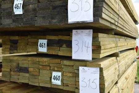 25 x 100 mm full-edged boards impregnated, approx. 48 pcs of 3.00 cm