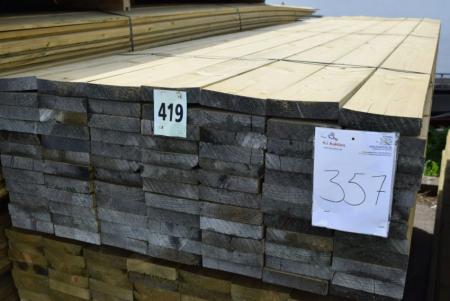 Reversible pressure-treated terrace boards planed goal 34 X 145 mm. 53m2 in længte of 4.20 cm