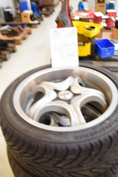 4 pcs. tires with alloy wheels, ET 35, 5x112, 225/45/17, 90% pattern