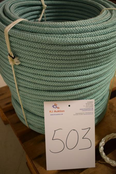 Ropes 12 mm. Green crossbraided PP. two rolls