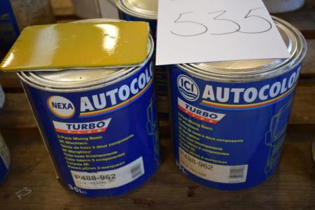 3 x 3 ½ L automobile paint, gul
