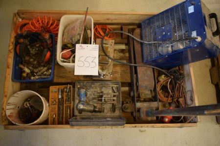 Miscellaneous Tools m. Dunkraft, fan heater and fittings