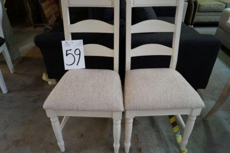 2 Stühle, cremefarbenen Stoff