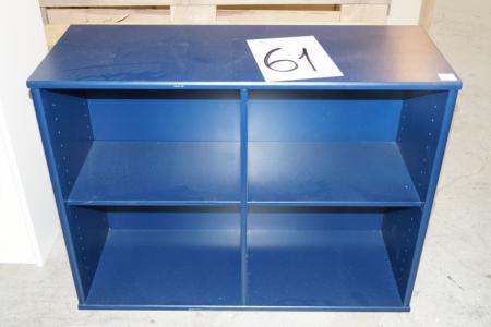 Dark blue bookcase m. 4 rooms. Scratches on the edge