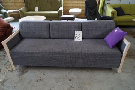 Grey sofabed w. Beech frame. Spot on the side