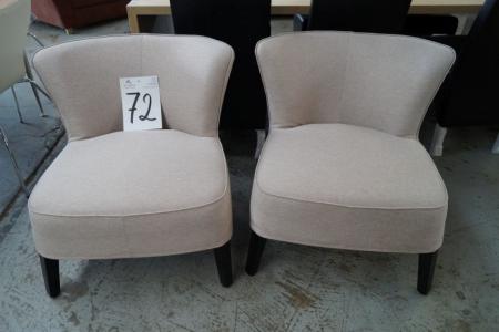 2 pcs. chairs, beige fabric m. black feet