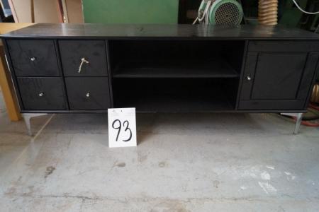 Black sideboard m. Shelf and 4 drawers + 1 cabinet m. 1 shelf
