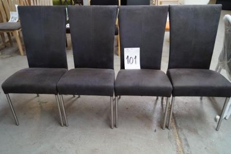 4 pcs. dining chairs m. high back, fabric