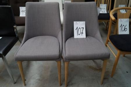 2 pcs. chairs (Moses), gray fabric, loose cushions