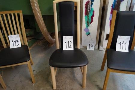 Chair, beech, black leather