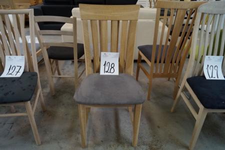 Chair, brown velvet, frame oak