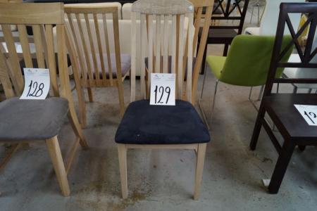 Chair, black velvet frame oak