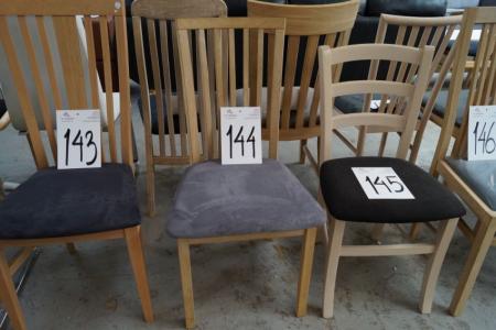 Chair, gray velvet, frame oak