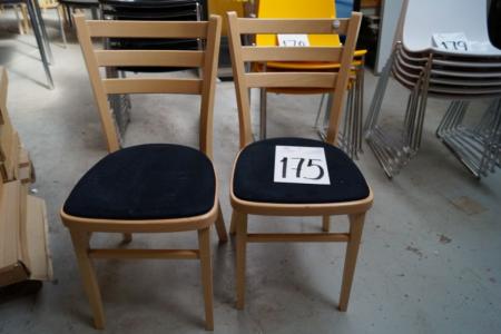 2 pcs. chairs, black velvet, beech