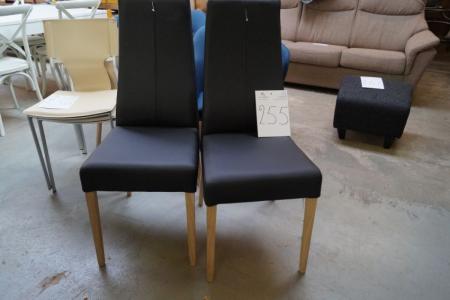 2 Stck. Stühle (Carmen), schwarzes Leder