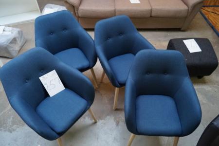 4 pcs. Emilia armchair, dark blue
