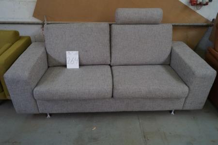 Sofa med 1 nakkestøtte, lys grå