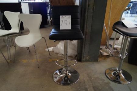 Chair, black leather,