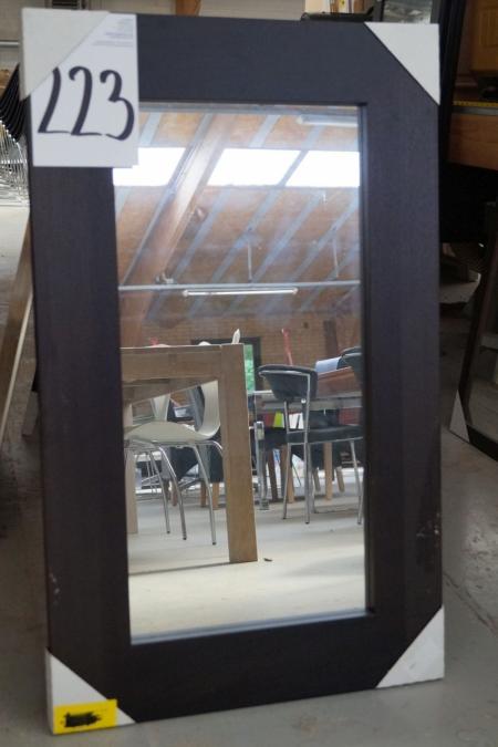 Spejl, sort træramme. L 102 B 62 cm