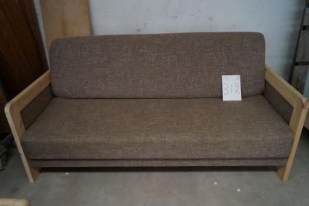 Sofa, brun stof