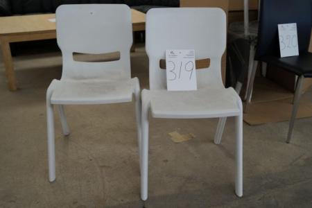 2 stk. stole, hvid plast