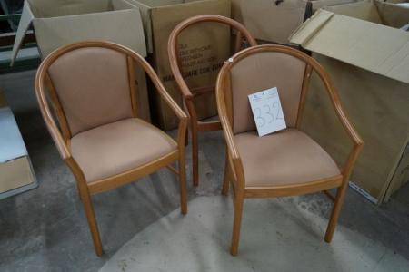 2 pcs. chairs (Manuela) cherry colored beech + 1. without seat and back