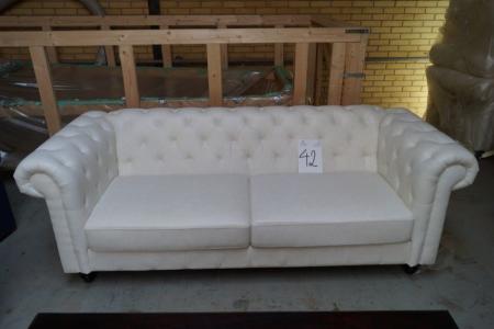 Chesterfield leather sofa, pearl white (File Photo)